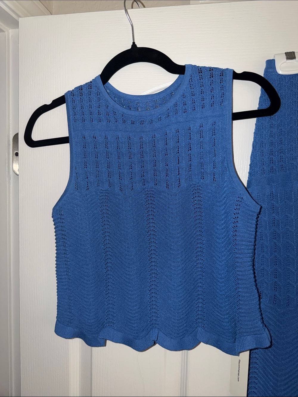 NWT Commense Med: Blue Knit Two-Piece Tank and Maxi Skirt Set - Picture 4 of 6